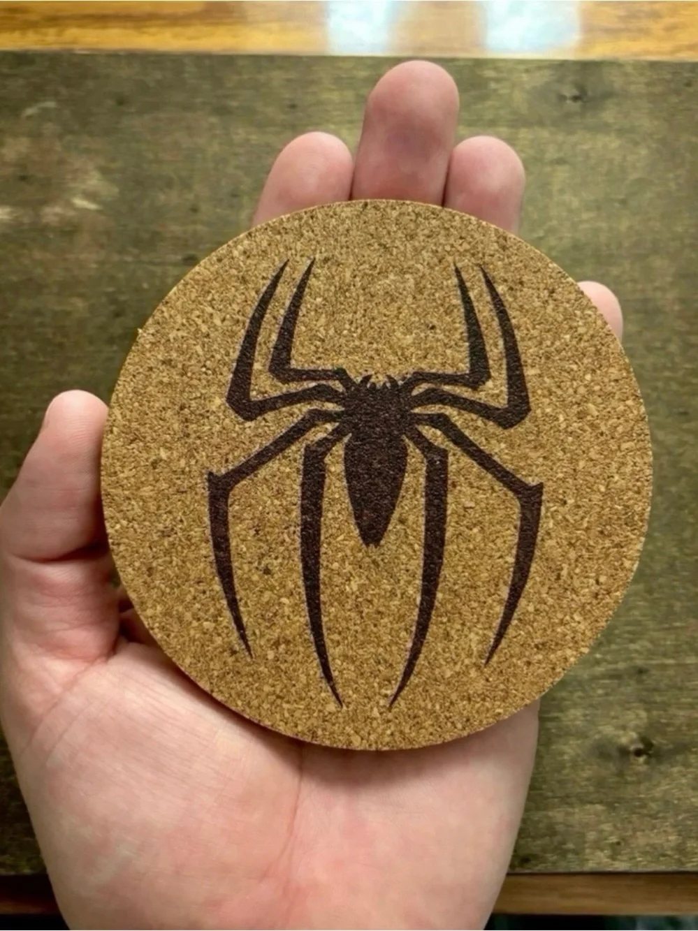Spider-Man Cinematic Logos Laser Engraved Cork Coasters Lot of 3
